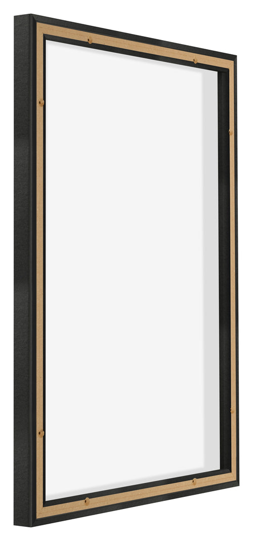 Lyon MDF Canvas Floater Frame 5 7 Black Matte Back Oblique | Yourdecoration.co.uk