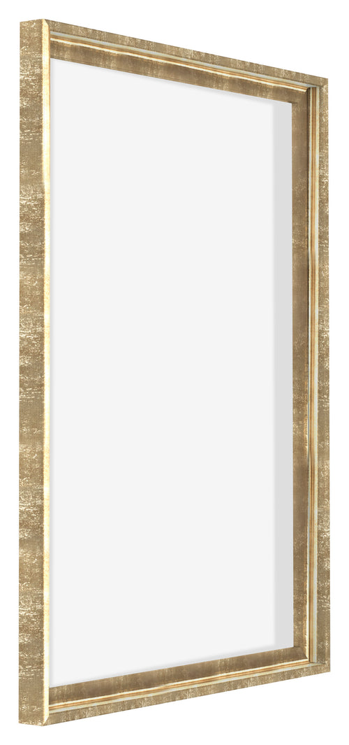 Lyon MDF Canvas Floater Frame 5 7 Gold Antique Front Oblique | Yourdecoration.co.uk