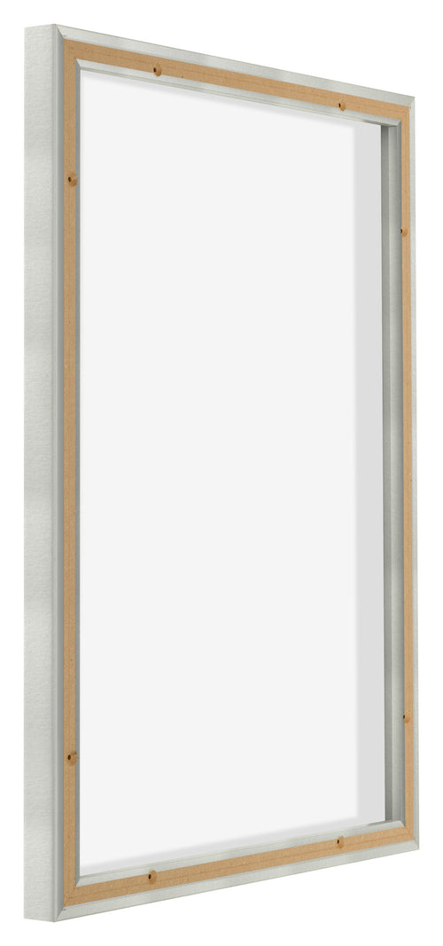 Lyon MDF Canvas Floater Frame 5 7 Silver Matte Back Oblique | Yourdecoration.co.uk