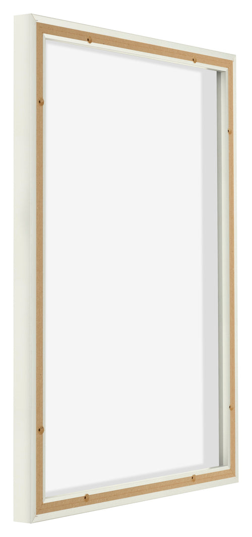 Lyon MDF Canvas Floater Frame 5 7 White Matte Back Oblique | Yourdecoration.co.uk