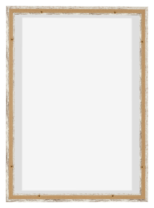 Lyon MDF Canvas Floater Frame 5 7 White Vintage Back | Yourdecoration.co.uk