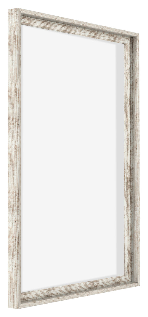 Lyon MDF Canvas Floater Frame 5 7 White Vintage Front Oblique | Yourdecoration.co.uk