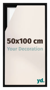 Lyon MDF Canvas Floater Frame 50x100cm Black Matte Front Size | Yourdecoration.co.uk