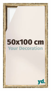 Lyon MDF Canvas Floater Frame 50x100cm Gold Antique Front Size | Yourdecoration.co.uk