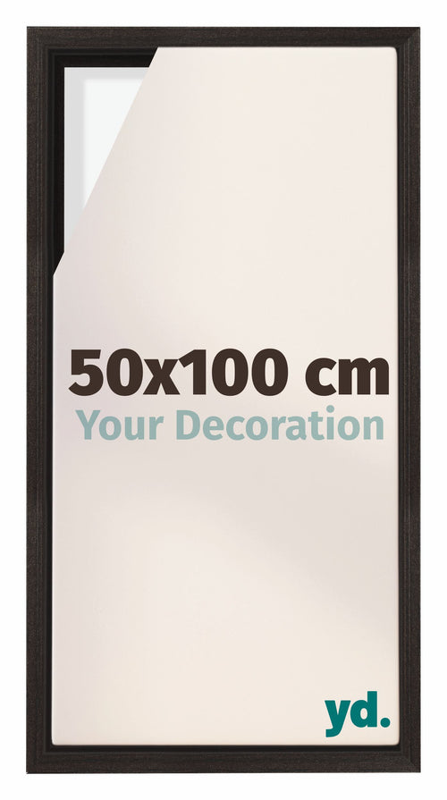 Lyon MDF Canvas Floater Frame 50x100cm Oak Dark Front Size | Yourdecoration.co.uk