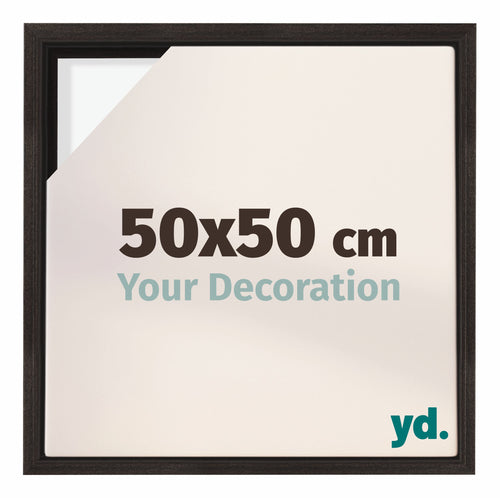 Lyon MDF Canvas Floater Frame 50x50cm Oak Dark Front Size | Yourdecoration.co.uk