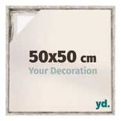 Lyon MDF Canvas Floater Frame 50x50cm White Vintage Voorzijde Maat | Yourdecoration.co.uk