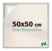 Lyon MDF Canvas Floater Frame 50x50cm White Wash Voorzijde Maat | Yourdecoration.co.uk