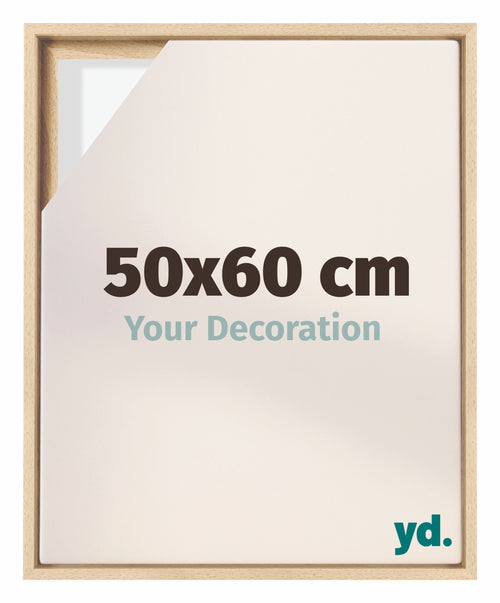 Lyon MDF Canvas Floater Frame 50x60cm Beech Front Size | Yourdecoration.co.uk