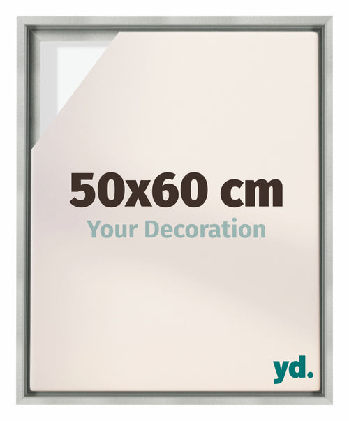 Lyon MDF Canvas Floater Frame 50x60cm Silver Matte Front Size | Yourdecoration.co.uk