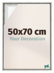 Lyon MDF Canvas Floater Frame 50x70cm Silver Matte Front Size | Yourdecoration.co.uk