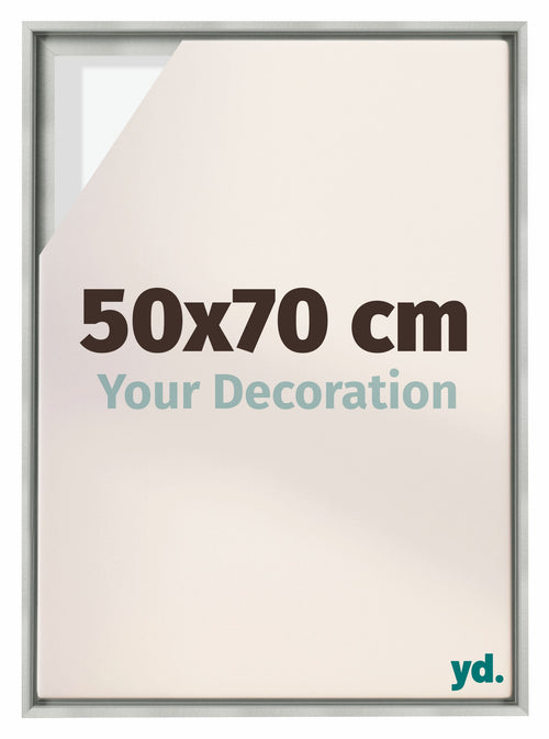 Lyon MDF Canvas Floater Frame 50x70cm Silver Matte Front Size | Yourdecoration.co.uk