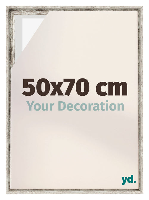 Lyon MDF Canvas Floater Frame 50x70cm White Vintage Voorzijde Maat | Yourdecoration.co.uk