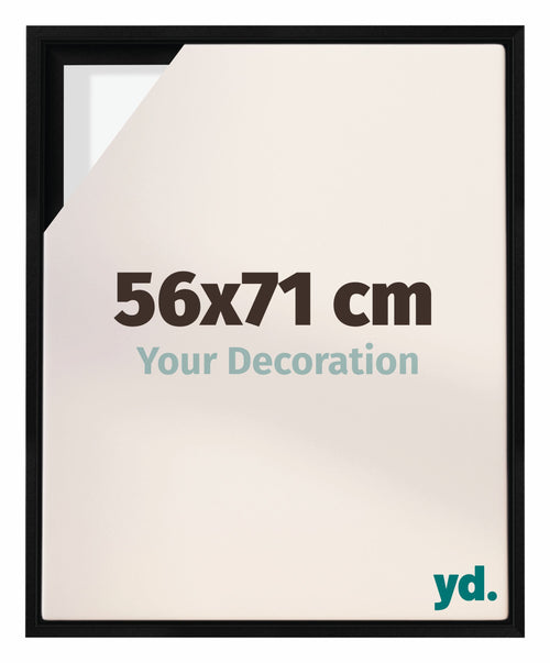 Lyon MDF Canvas Floater Frame 56x71cm Black Matte Front Size | Yourdecoration.co.uk