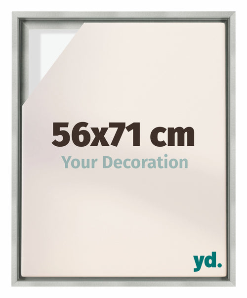 Lyon MDF Canvas Floater Frame 56x71cm Silver Matte Front Size | Yourdecoration.co.uk