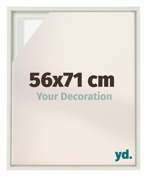 Lyon MDF Canvas Floater Frame 56x71cm White Matte Front Size | Yourdecoration.co.uk