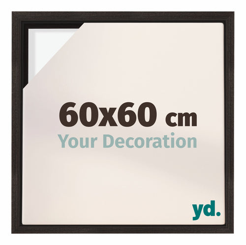 Lyon MDF Canvas Floater Frame 60x60cm Oak Dark Front Size | Yourdecoration.co.uk