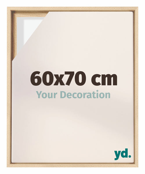 Lyon MDF Canvas Floater Frame 60x70cm Beech Front Size | Yourdecoration.co.uk