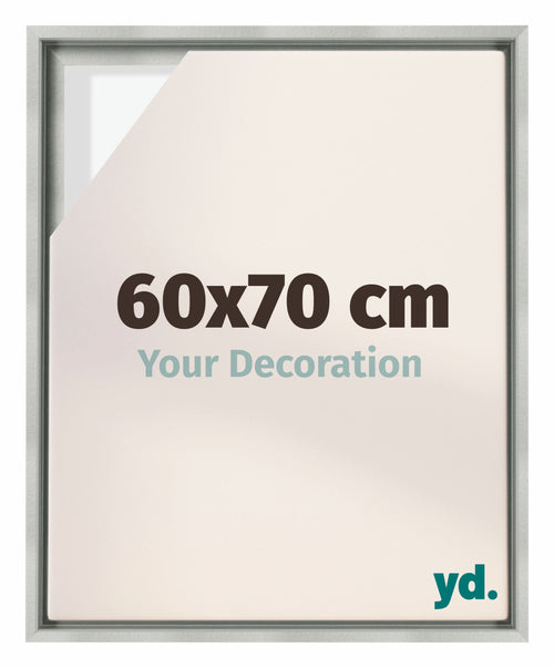 Lyon MDF Canvas Floater Frame 60x70cm Silver Matte Front Size | Yourdecoration.co.uk