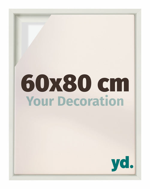 Lyon MDF Canvas Floater Frame 60x80cm White Matte Front Size | Yourdecoration.co.uk