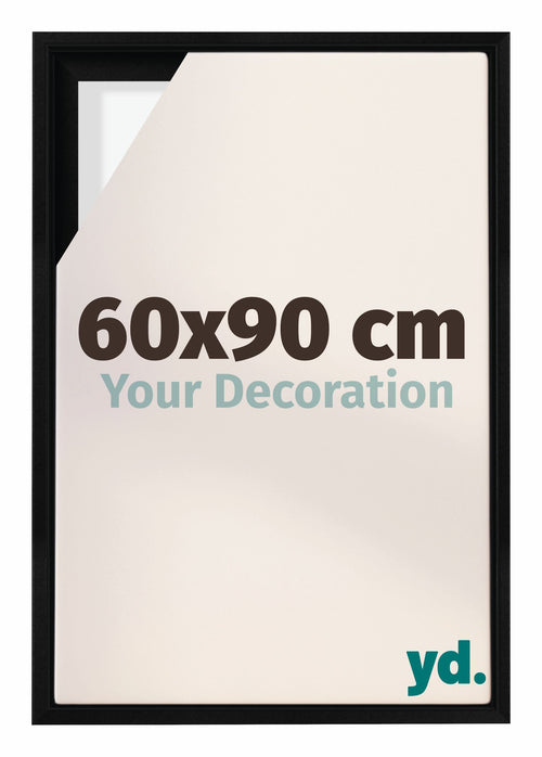 Lyon MDF Canvas Floater Frame 60x90cm Black Matte Front Size | Yourdecoration.co.uk