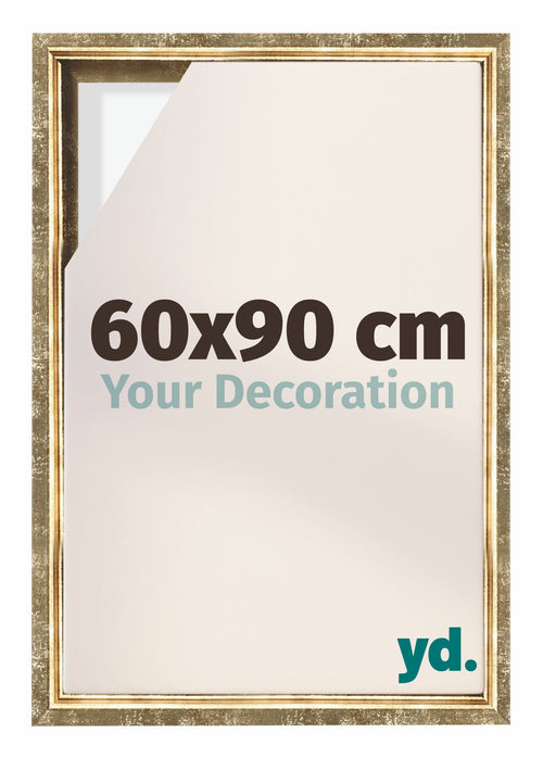 Lyon MDF Canvas Floater Frame 60x90cm Gold Antique Front Size | Yourdecoration.co.uk