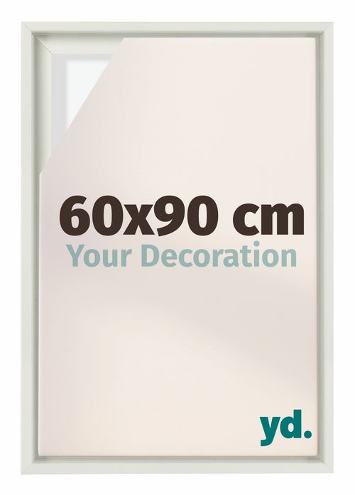 Lyon MDF Canvas Floater Frame 60x90cm White Matte Front Size | Yourdecoration.co.uk
