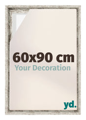 Lyon MDF Canvas Floater Frame 60x90cm White Vintage Voorzijde Maat | Yourdecoration.co.uk