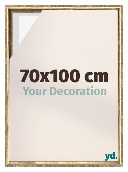 Lyon MDF Canvas Floater Frame 70x100cm Gold Antique Front Size | Yourdecoration.co.uk