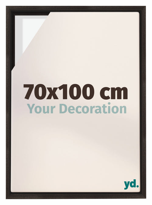 Lyon MDF Canvas Floater Frame 70x100cm Oak Dark Front Size | Yourdecoration.co.uk