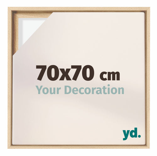 Lyon MDF Canvas Floater Frame 70x70cm Beech Front Size | Yourdecoration.co.uk