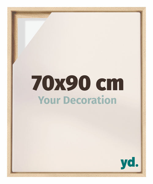 Lyon MDF Canvas Floater Frame 70x90cm Beech Front Size | Yourdecoration.co.uk