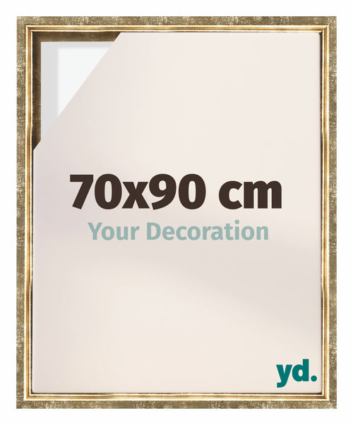 Lyon MDF Canvas Floater Frame 70x90cm Gold Antique Front Size | Yourdecoration.co.uk