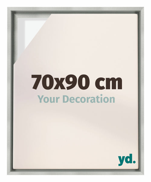 Lyon MDF Canvas Floater Frame 70x90cm Silver Matte Front Size | Yourdecoration.co.uk