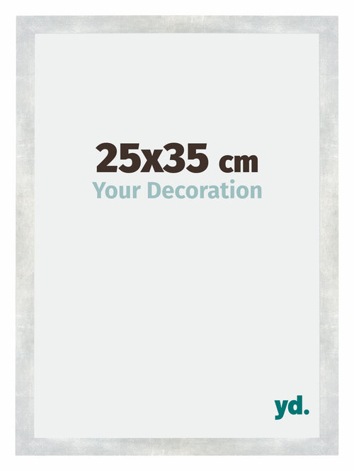 Mura MDF Photo Frame 25x35cm Silver Glossy Vintage Front Size | Yourdecoration.co.uk