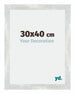 Mura MDF Photo Frame 30x40cm Silver Glossy Vintage Front Size | Yourdecoration.co.uk
