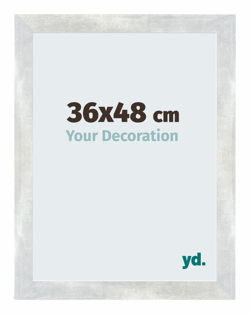 Mura MDF Photo Frame 36x48cm Silver Shiny Vintage Front Size | Yourdecoration.co.uk