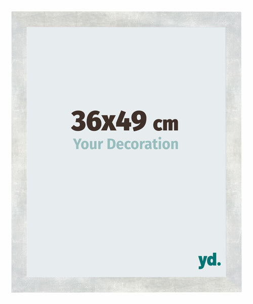 Mura MDF Photo Frame 36x49cm Argent Brillant Vintage Front Size | Yourdecoration.co.uk