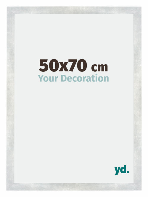 Mura MDF Photo Frame 50x70cm Silver Glossy Vintage Front Size | Yourdecoration.co.uk