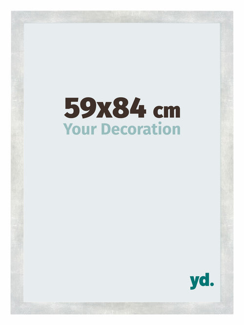 Mura MDF Photo Frame 59x84cm Silver Shiny Vintage Front Size | Yourdecoration.co.uk