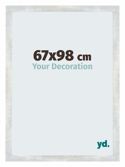 Mura MDF Photo Frame 67x98cm Silver Shiny Vintage Front Size | Yourdecoration.co.uk