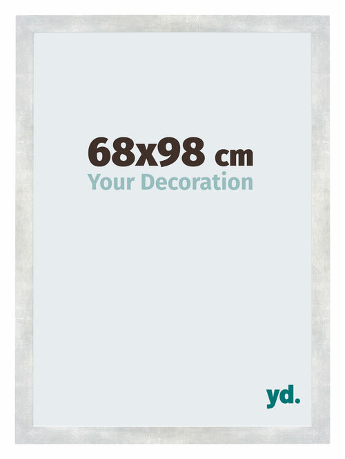 Mura MDF Photo Frame 68x98cm Silver Shiny Vintage Front Size | Yourdecoration.co.uk