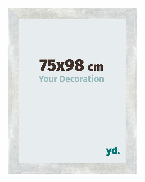 Mura MDF Photo Frame 75x98cm Silver Shiny Vintage Front Size | Yourdecoration.co.uk