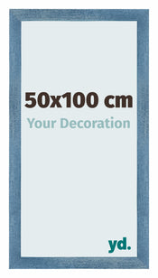 Mura MDF Photo Frame 50x100cm Bright Blue Swept Front Size | Yourdecoration.co.uk