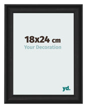 Photo Frame 18x24cm Black Woodgrain MDF Lazio Front Size | Yourdecoration.co.uk