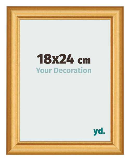 Photo Frame 18x24cm Gold Matte MDF Lazio Front Size | Yourdecoration.co.uk