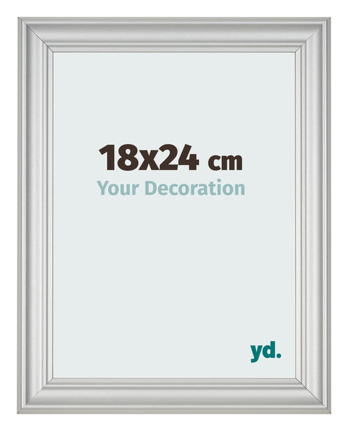Photo Frame 18x24cm Silver Matte MDF Lazio Front Size | Yourdecoration.co.uk