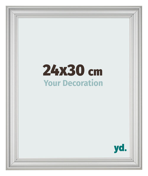 Photo Frame 24x30cm Silver Matte MDF Lazio Front Size | Yourdecoration.co.uk