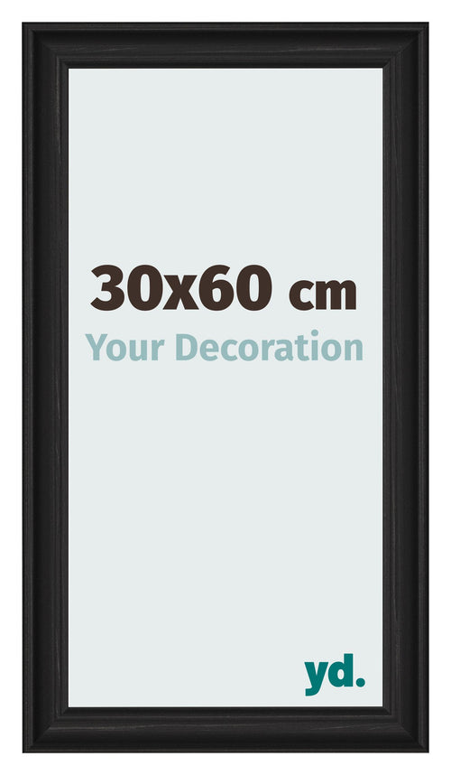 Photo Frame 30x60cm Black Woodgrain MDF Lazio Front Size | Yourdecoration.co.uk