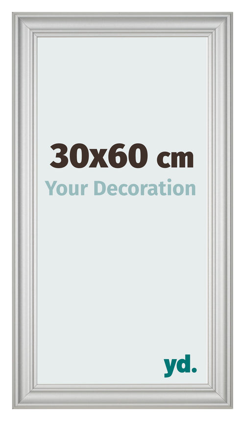 Photo Frame 30x60cm Silver Matte MDF Lazio Front Size | Yourdecoration.co.uk